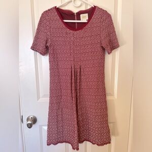 Maeve Anthropologie Women XS Red Textured A Line Shift Dress